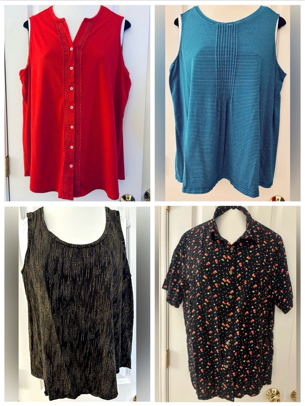 Land’s End & More 4-Pc Bundle Tops Pullovers Button-Downs 1X, GUC, Retail = $138